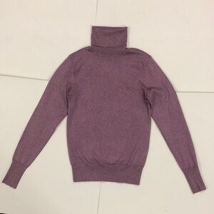 Kate Spade XXS Sweater Purple Turtleneck Metallic Long Sleeve Excellent Conditio